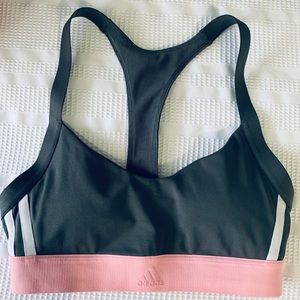 Adidas sports bra gray and pink